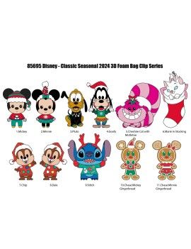 DISNEY SEASONAL - Series 59 - 3D Foam Bag Clip (Display 24 Pcs) Monogram 1 - Culture-Pop-France