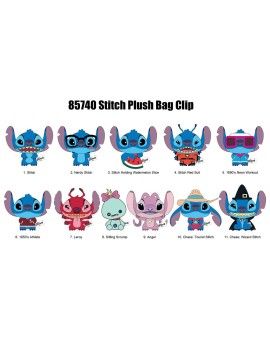 DISNEY - Stitch - Plush Collectible Bag Clip (Display 24 Pcs) Monogram 1 - Culture-Pop-France