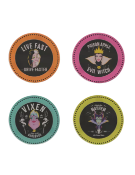 VILLAINS - Lot de 24 Sous Verres - 4 Modèles Widdop 1 - Culture-Pop-France