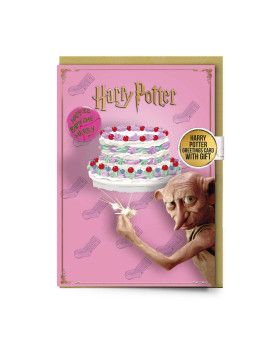 HARRY POTTER - Dobby - Carte de Voeux avec Pin's Carat 1 - Culture-Pop-France