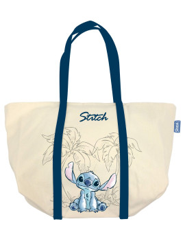 STITCH - Ohana & Blue - Grand Sac en Toile - 35x31x20cm