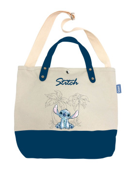 STITCH - Ohana & Blue - Grand Sac en Toile - 37x26x11cm