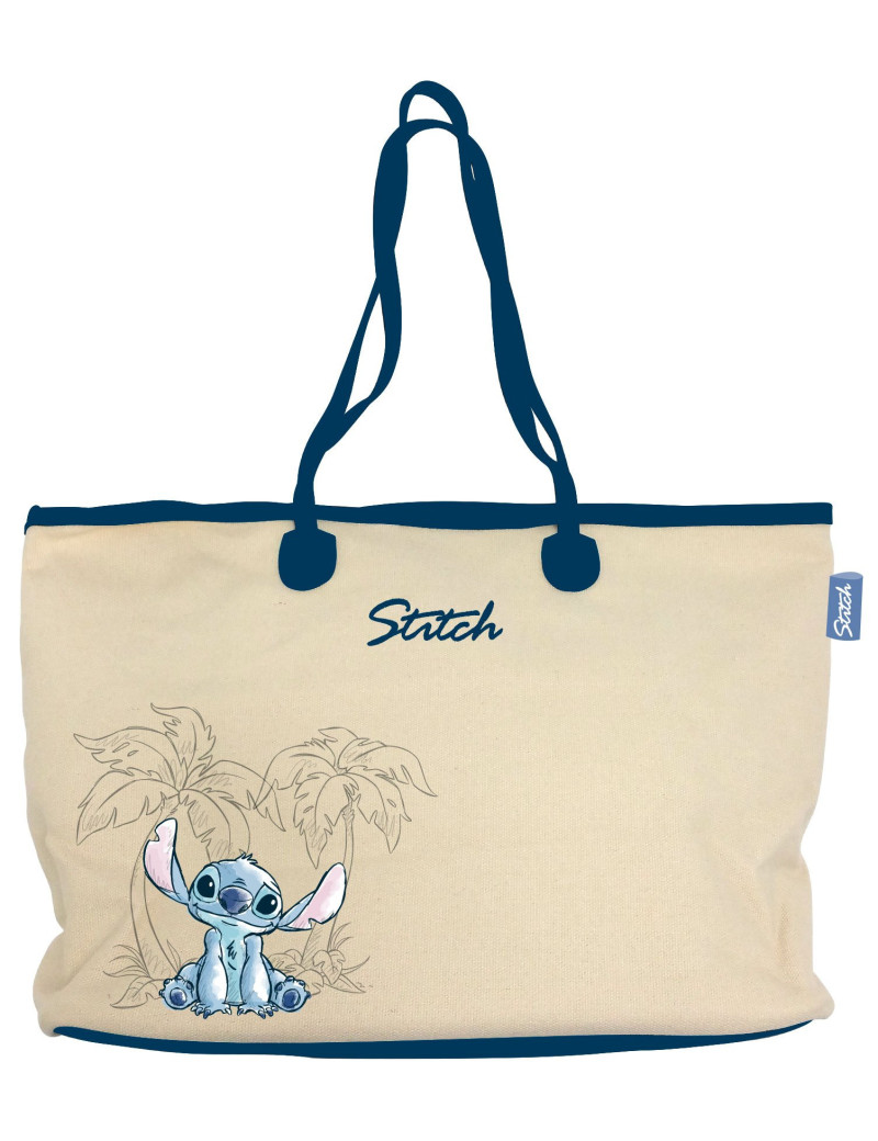 STITCH - Ohana & Blue - Grand Sac en Toile - 37x27x16cm STITCH - Ohana & Blue - Grand Sac en Toile - 37x27x16cm