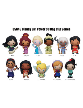 DISNEY GIRLS POWER - Series 57 - 3D Foam Bag Clip (Display 24 Pcs)