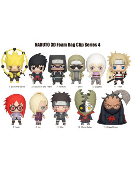 NARUTO SHIPPUDEN - Series 4 - 3D Foam Bag Clip (Display 24 Pcs)