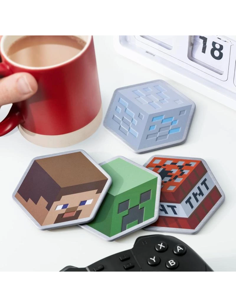MINECRAFT - Set de 4 Sous-Verre en Métal MINECRAFT - Set de 4 Sous-Verre en Métal