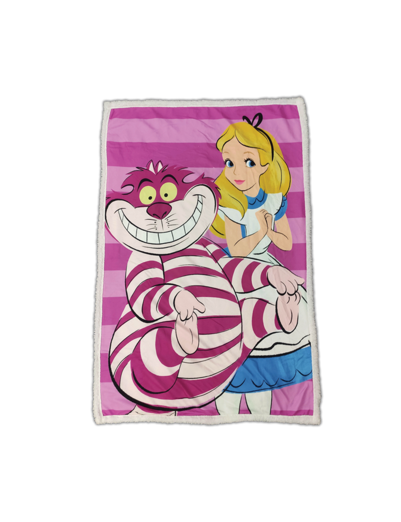 ALICE & Chat du Cheshire - Plaid Premium '100X150cm' ALICE & Chat du Cheshire - Plaid Premium '100X150cm'