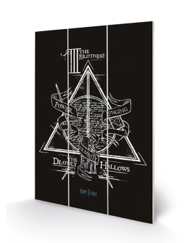 HARRY POTTER - Deathly Hallows - Impression sur bois 20x29.5