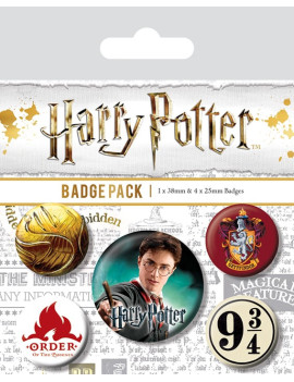 HARRY POTTER - Pack 5 Badges - Gryffindor