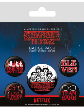 STRANGER THINGS - Characters - Pack de 5 badges