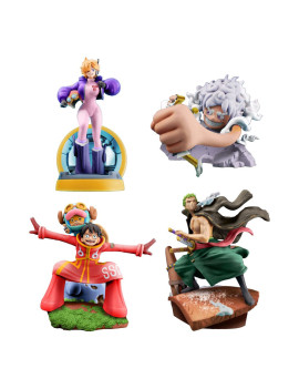 ONE PIECE - Logbox Re Birth Egghead - Set 4 Statuettes Petitrama 9cm