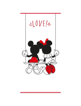 DISNEY - Mickey & Minnie "Love" - Serviette de Plage - 70x140cm