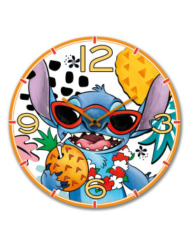STITCH - Horloge Murale 50cm - Blanc