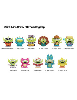DISNEY - Alien Remix - Series 1 - 3D Foam Bag Clip (Display 24 Pcs)