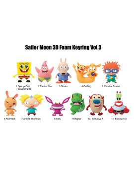 NICKELODEON CLASSIC - Series 1 - 3D Foam Bag Clip (Display 24 Pcs)