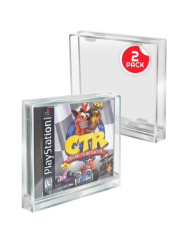 EVORETRO - PREMIUM Acrylic Case for PlayStation 1/Single CD pack of 2