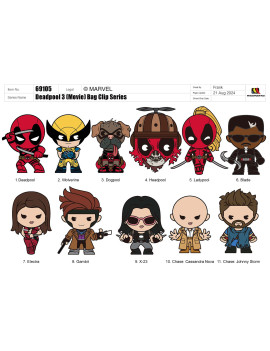 DEADPOOL - Series 1 - 3D Foam Bag Clip (Display 24 Pcs)