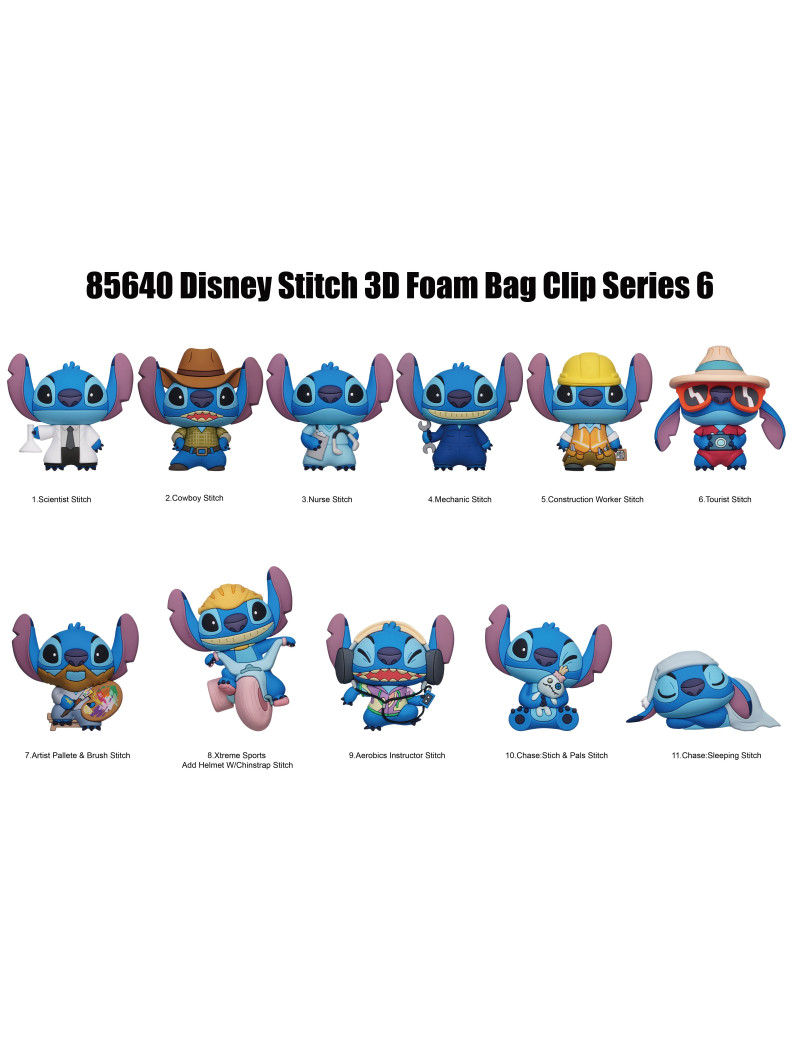 STITCH - Series 6 - 3D Foam Bag Clip (Display 24 Pcs) STITCH - Series 6 - 3D Foam Bag Clip (Display 24 Pcs)