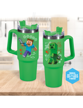 MINECRAFT - Steeve - Mug de Voyage XL 900ml avec paille