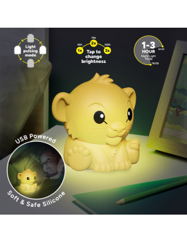 ROI LION - Simba - Lampe en Silicone Rechargeable 15cm