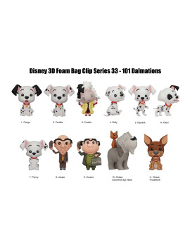 101 DALMATIENS - Series 33 - 3D Foam Bag Clip (Display 24 Pcs)