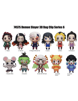 DEMON SLAYER - Series 6 - 3D Foam Bag Clip (Display 24 Pcs)