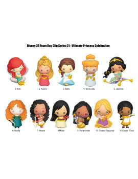 DISNEY - Princesse - Serie 31 - 3D Foam Bag Clip (Display 24 Pcs)
