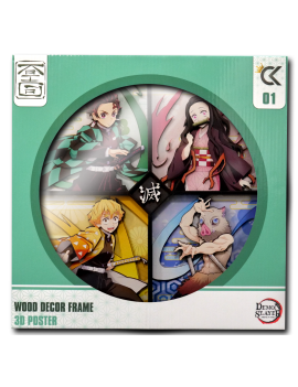 DEMON SLAYER - Tanjiro, Nezuko,.. - Wood Decor Frame 3D Poster 30x30cm
