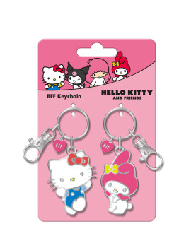 HELLO KITTY & MELODY - Set de 2 Portes-Clé BFF en Métal