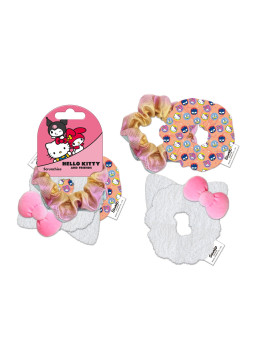 HELLO KITTY - Accessoires Cheveux "Chouchou" - 3 Pc