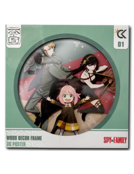 SPY X FAMILY - Loid, Yor & Anya - Wood Decor Frame 3D Poster 30x30cm