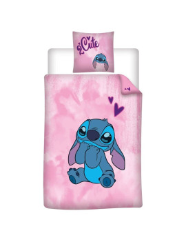 LILO & STITCH - Stitch "2 Cute" - Parure de lit 140x200cm   65x65cm