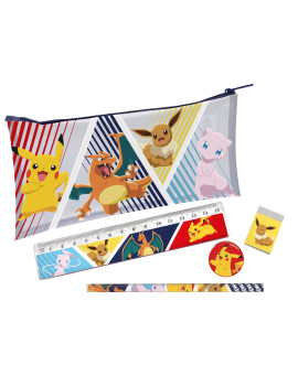POKEMON - Set de Papeterie avec Pochette - 5pc