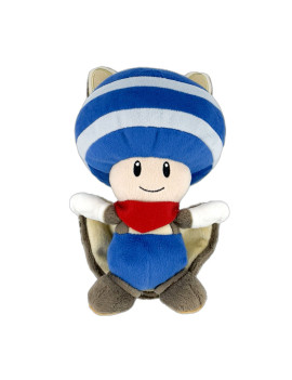 SUPER MARIO - Flying Squirrel Blue Toad - Peluche 21cm