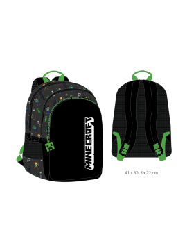 MINECRAFT - Sac à Dos 3 Compartiments '41x30x22cm'