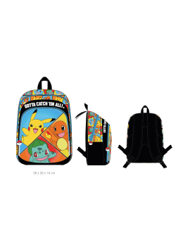 POKEMON - Starter - Sac à Dos 2 Compartiments '38x28x16cm'