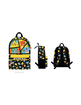 POKEMON - Starter - Sac à Dos 2 Compartiments '42x30x18cm'