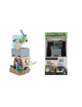 MINECRAFT - Steeve en Armure - Support Manette & Portable - 20cm