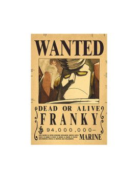 Affiche Wanted Franky 94 000 000 Berrys  /- 42 X 28.5 - One piece 1 - Culture-Pop-France