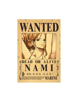 Affiche Wanted Nami 66 000 000 Berrys  /- 42 X 28.5 - One piece 1 - Culture-Pop-France