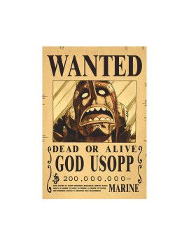 Affiche Wanted Usopp 200 000 000 Berrys  /- 42 X 28.5 - One piece 1 - Culture-Pop-France