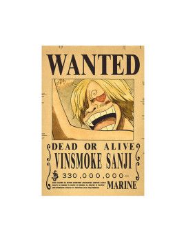 Affiche Wanted Sanji 330 000 000 Berrys  /- 42 X 28.5 - One piece 1 - Culture-Pop-France