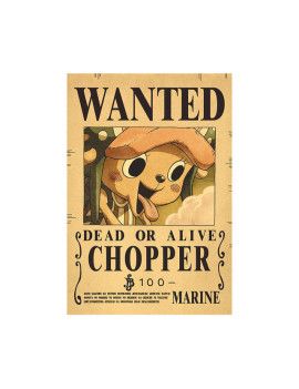 Affiche Wanted Chopper 100 Berrys  /- 42 X 28.5 - One piece 1 - Culture-Pop-France