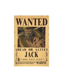 Affiche Wanted Jack 1 000 000 000 Berrys  /- 42 X 28.5 - One piece 1 - Culture-Pop-France
