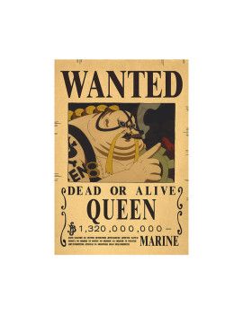 Affiche Wanted Queen 1 320 000 000 Berrys  /- 42 X 28.5 - One piece 1 - Culture-Pop-France
