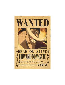 Affiche Wanted Edward Newgate 5 046 000 000 Berrys  /- 42 X 28.5 - One piece 1 - Culture-Pop-France