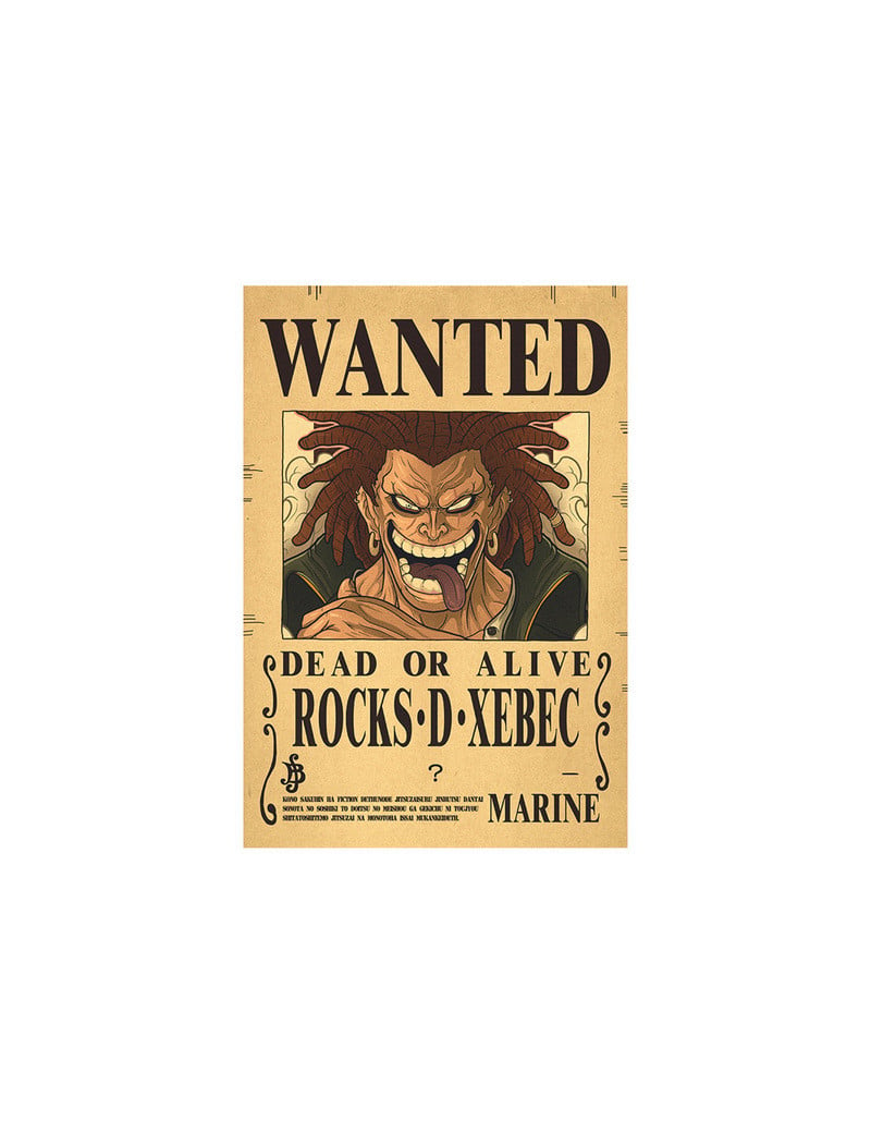 Affiche Wanted Rocks.D.Xebec +/- 42 X 28.5 - One piece