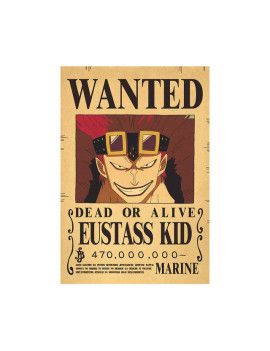 Affiche Wanted Eustass Kid 470 000 000 Berrys  /- 42 X 28.5 - One piece 1 - Culture-Pop-France