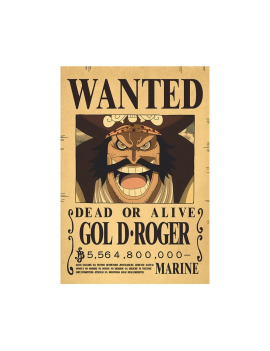 Affiche Wanted Gol.D.Roger  /- 42 X 28.5 - One piece 1 - Culture-Pop-France