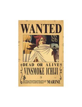 Affiche Wanted Vinsmoke Ichiji  /- 42 X 28.5 - One piece 1 - Culture-Pop-France